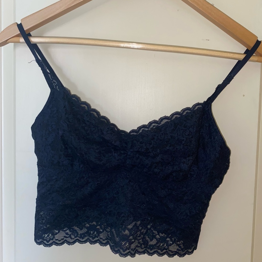 GILLY HICKS unlined bralette navy blue